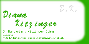 diana kitzinger business card